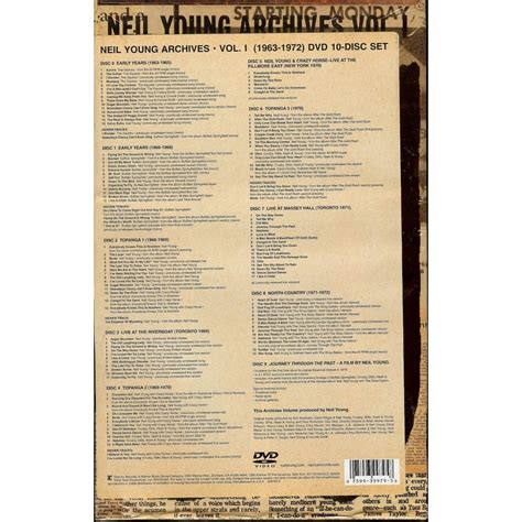 Neil Young Archives Vol 1 1963 1972 Dvd 10 Disc Set De Neil Young