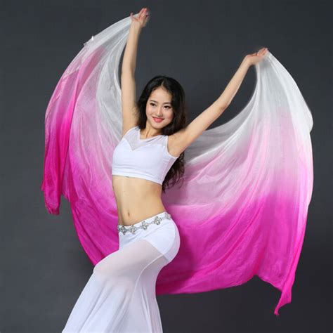 100 silk stage performance dance belly dance gradient colorful silk shawls veil ebay