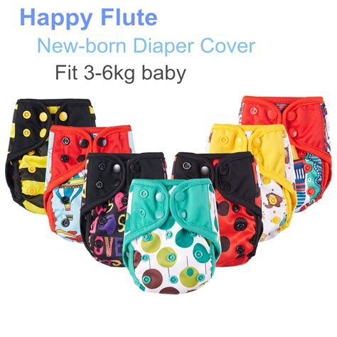 5pcslot Happy Flute Newborn Diaper Cover Nb Cloth Nappy Tiny Diapers