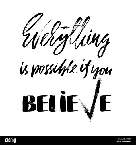 Everything Is Possible If You Believe Hand Drawn Lettering Vector