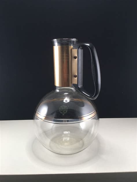 Vintage 1950s Pyrex Silex Coffee Carafe Gold Accents 12 Cup Etsy