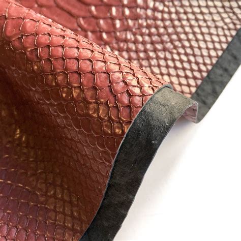 Red Snake Skin Leather Sheet 12x18in30x45cm Genuine Leather Etsy