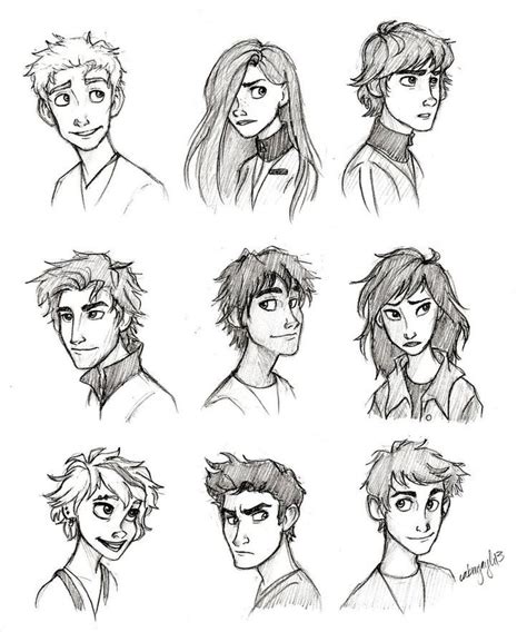 For each hair tie, draw two small circles. rostros | Rostro | Pinterest | Character ideas