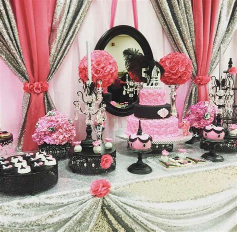 If you can't find an eiffel tower decoration, you can always print one (after a little google image searching) and pink & black decor fits well into a paris themed party. 418 best Paris theme party ideas images on Pinterest ...