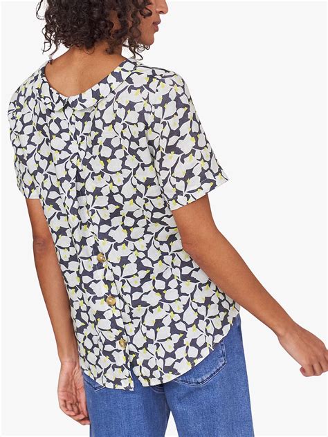 White Stuff Lola Floral Print Linen Top Purplemulti At John Lewis