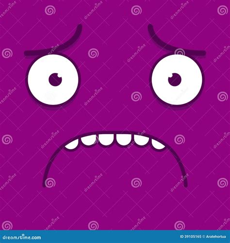 A Vector Cute Cartoon Purple Sad Face Stock Illustration Illustration