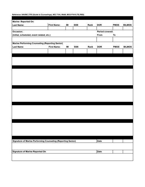 Counseling Worksheet Usmc Jane Wiring