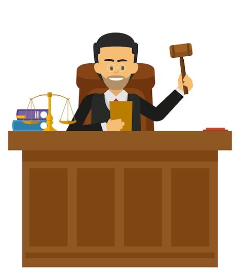 Juez Masculino Que Trabaja En La Corte Vector Premium