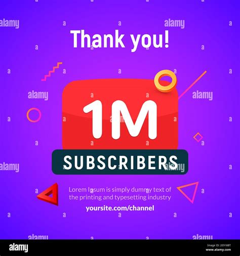 1 Million Followers Vector Post 1m Celebration One Million Subscribers