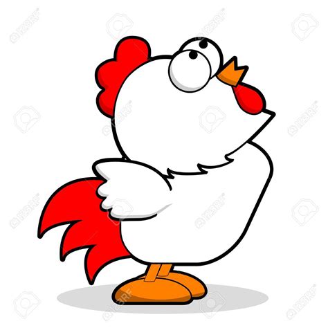 A Cartoon Chicken With Red And White Feathers
