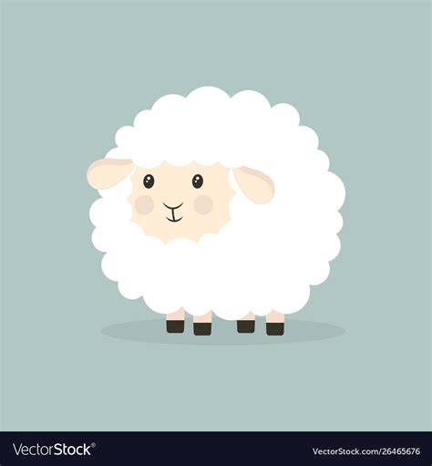 Nice Cartoon Sheep Isolated Royalty Free Vector Image