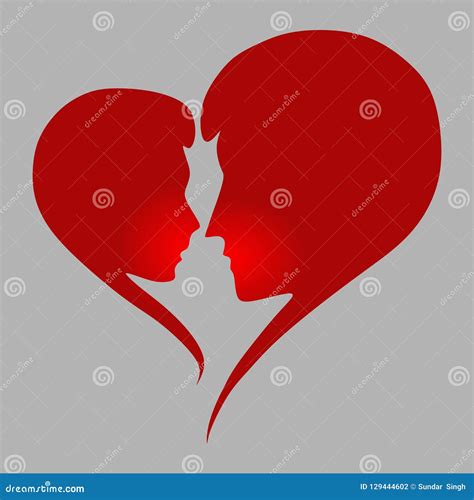 Deux Coeurs Concept Damour Jour De Valentine Illustration Stock