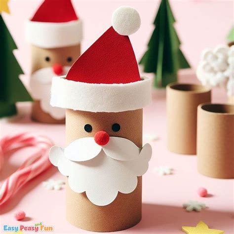 Toilet Paper Roll Santa Claus Christmas Crafts For Kids Christmas
