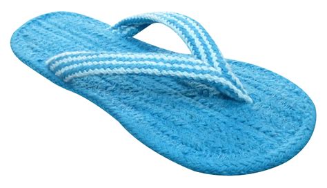 Homework Women Solid Turquoise Cotton Flip Flops Size 7 Rs 92 Pair