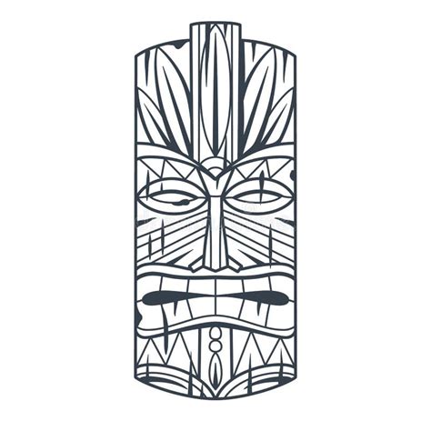 Trendy Hawaii Tiki Mask Or Face Idol Ethnic Totem Stock Vector Illustration Of Tattoo Trendy