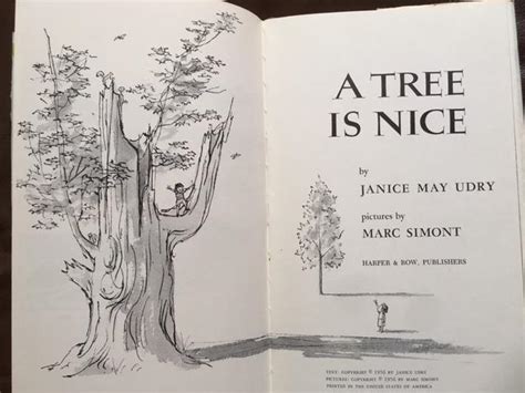 A Tree Is Nice By Janice May Udry And Marc Simont Illustrator Near
