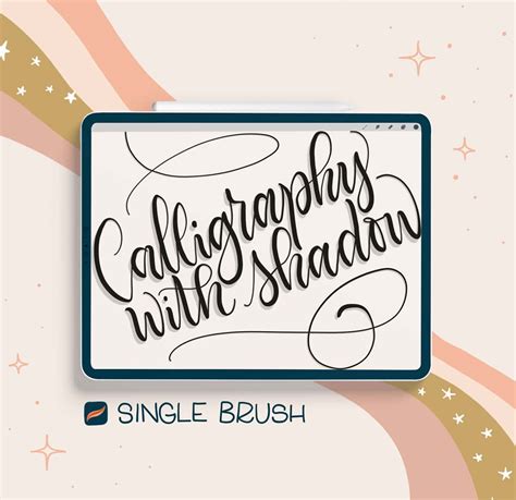 Calligraphy With Shadow Single Procreate Brush Howjoyful Studio By