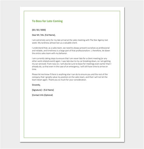 Apology Letter To Boss Samples Blank Formats