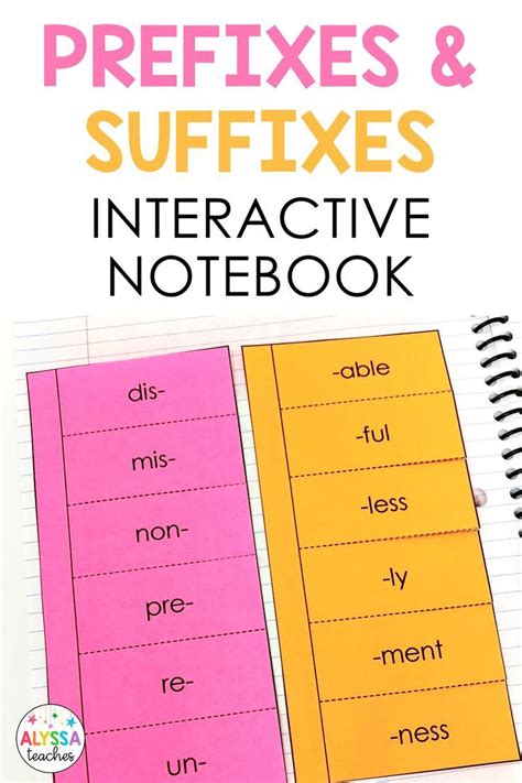 Prefix And Suffix Interactive Notebook Grades 3 4 5 In 2022