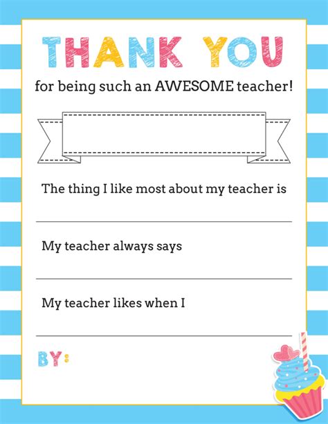 Thank You Teacher Appreciation Download Free Printables In 2020