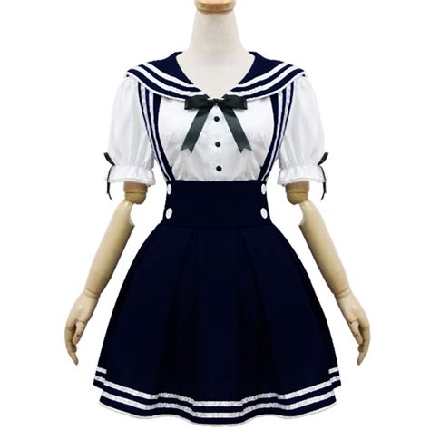 Japan School Uniform Cosplay Costume Anime Girl Maid Sailor Lolita