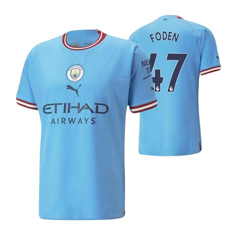 Phil Foden Manchester City 2022 23 Home Jersey Blue Authentic