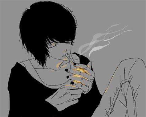 Anime Character Smoking Drawing