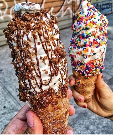 Totally Topped Churro Ice Cream Cones Ig Cellphoneseatfirst Tr Ng Mi Ng