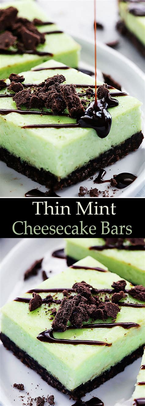 Thin Mint Cheesecake Bars