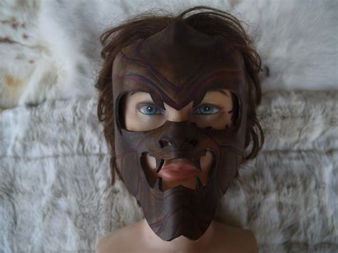 Leather Mask Masque Cuir Samouraï Cuir Tannage Végétal Travaillé à