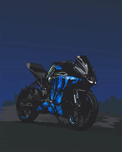 Download Blue Ktm Rc 200 At Night Wallpaper