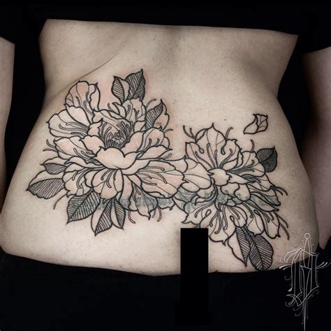 Flowers Lower Back Tattoo Blurmark