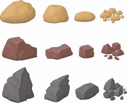 Vector Boulder Rock Cartoon Rocks Minerals Clip