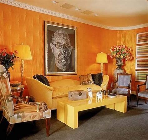 Orange Color Combinations Darkish Orange For Living Room Interior