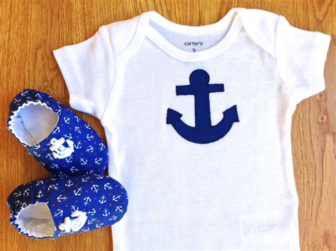 Nautical Baby Boy Onesie With Baby Shoes Boy T Set Size 3