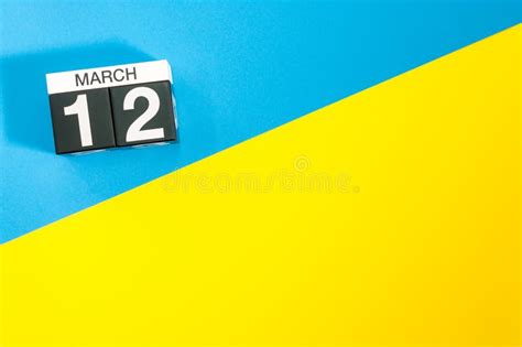 March 12th Day 12 Of Month Wooden Calendar On Light Background