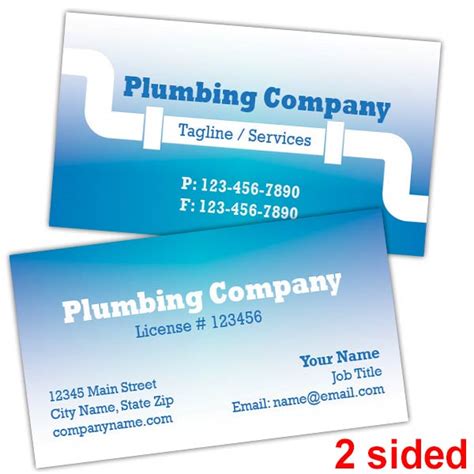 Professional Plumbing Services Business Cards