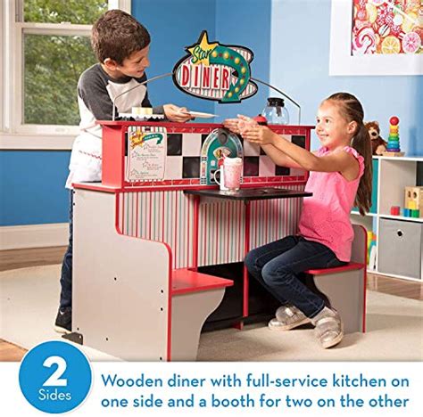 Melissa And Doug Star Diner Restaurant Play Set And Kitchen Wooden Diner