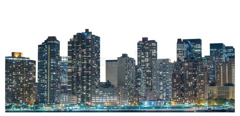 Arranha Céu à Noite Edifício Alto Em Lower Manhattan Cidade De Nova