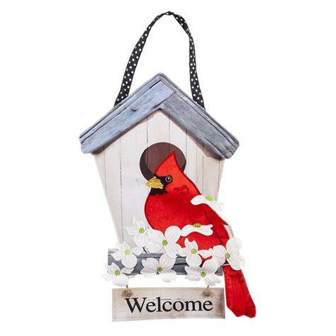 Evergreen Door Decor Birdhouse Cardinal