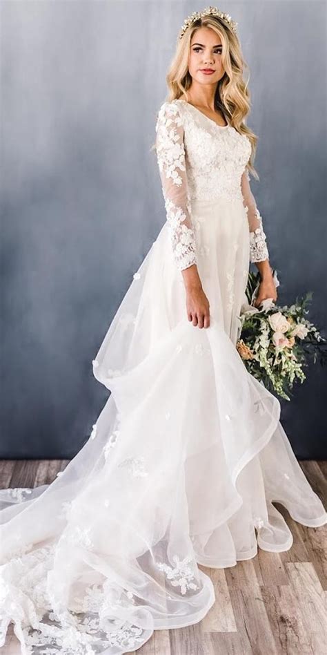 30 Cute Modest Wedding Dresses To Inspire Modest Wedding Dresses A Line With Long Sleeves