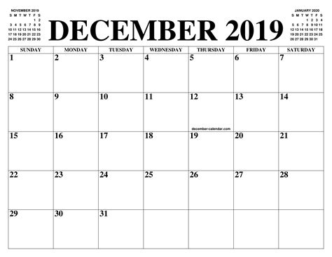 Birthday of the sultan of selangor: DECEMBER 2019 - 2020 CALENDAR OF THE MONTH: FREE PRINTABLE ...
