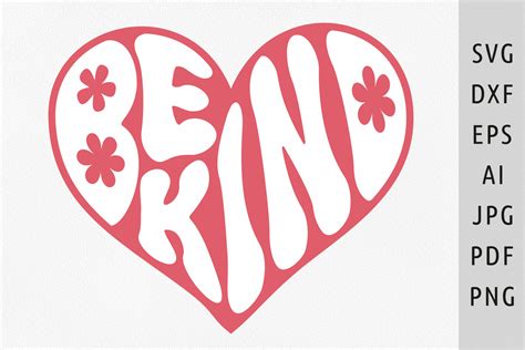 Be Kind Svg Retro Heart Kindness Matters Graphic By Julias Digital