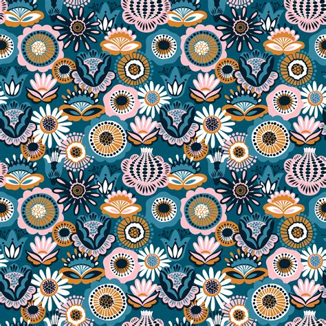 Folk floral seamless pattern. Modern abstract design 345263 Vector Art ...