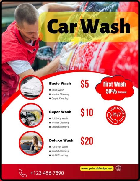 Car Wash Menu Signs Free Download
