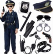 Amazon.com: Police Costume for Kids Dress Up Set Role Play Officer with ...