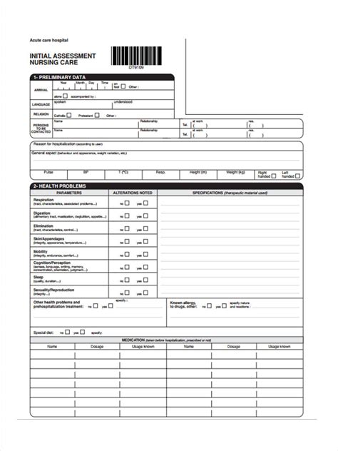 Free 10 Sample Initial Assessment Forms In Pdf Excel Ms Word