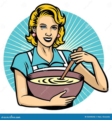 Woman Cooking At The Kitchen Stock Vector Illustration Of Maid