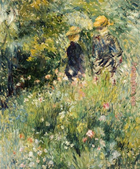 Pierre Auguste Renoir Conversation In A Rose Garden Painting Anysize 50