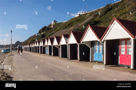 Bournemouth Beach Huts Promenade Dorset England Uk Europe Stock